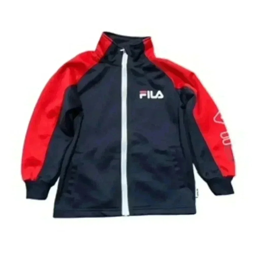 Fila Red And Black Full Zip Soccer Baseball Warm Up Jacket Boys Sz‎ 5/6 EUC